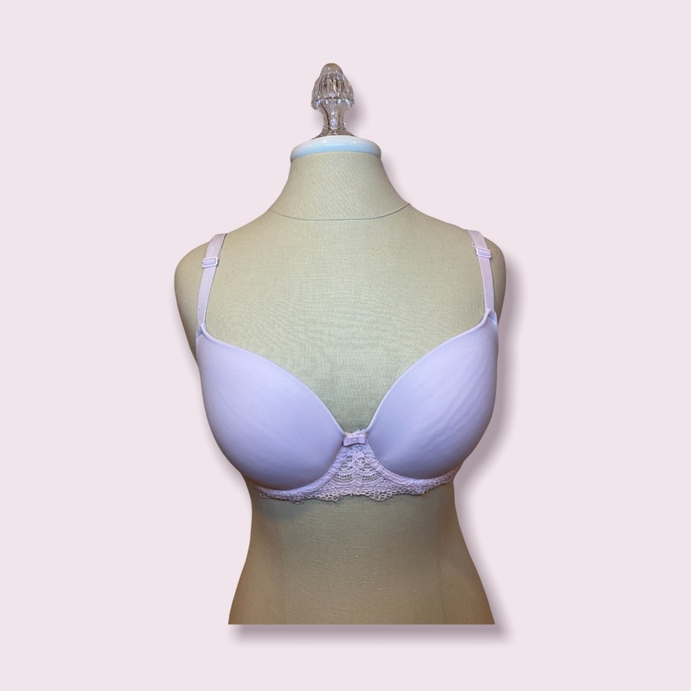 Light pink lace push up bra